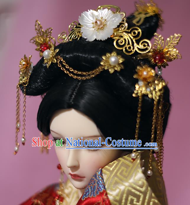 Traditional Handmade Chinese Tang Dynasty Palace Lady Hair Accessories Hairpins and Wig for Women