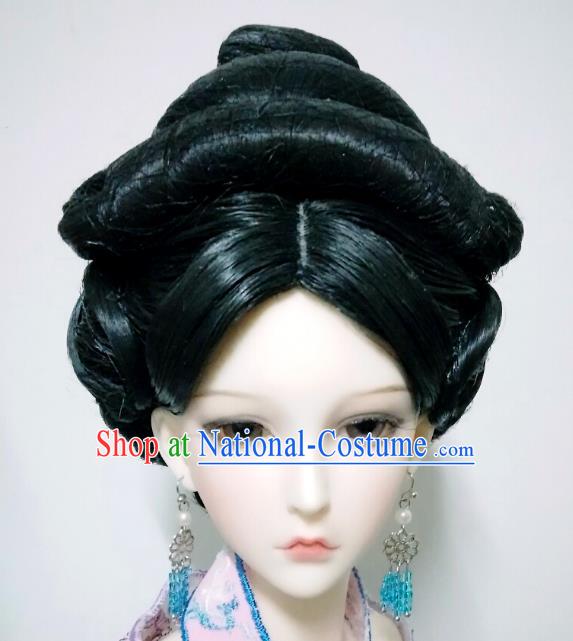 Traditional Handmade Chinese Tang Dynasty Imperial Concubine Wig for Women