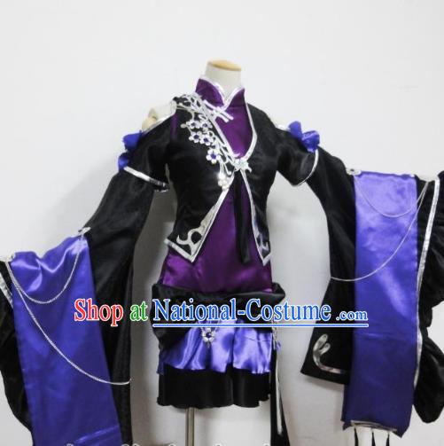 Traditional Chinese Ancient Halloween Cosplay Palace Lady Costume Ming Dynasty Swordsman Clothing for Women