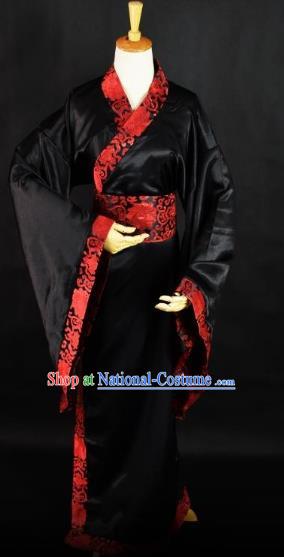 Traditional Chinese Ancient Scholar Hanfu Costume, China Han Dynasty Swordsman Clothing for Men