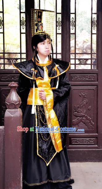 Traditional Chinese Ancient Emperor Hanfu Costume, China Han Dynasty King Clothing for Men