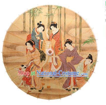 Asian China Dance Umbrella Handmade Classical Printing Oil-paper Umbrellas Stage Performance Umbrella