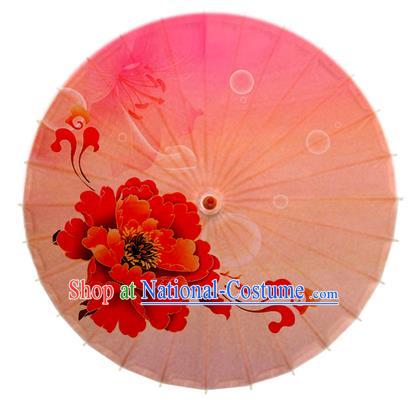 Asian China Dance Handmade Umbrella Stage Performance Umbrella Printing Peony Oil-paper Umbrellas