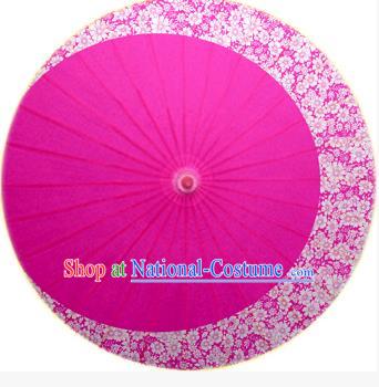 Asian China Dance Umbrella Stage Performance Umbrella Handmade Printing Flower Rosy Oil-paper Umbrellas