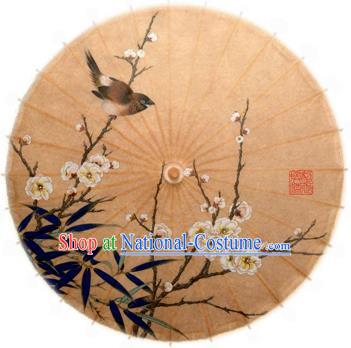 Asian China Dance Handmade Umbrella Stage Performance Props Umbrella Painting Peach Blossom Oil-paper Umbrellas