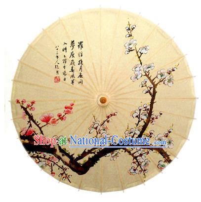 China Traditional Dance Handmade Umbrella Painting Plum Blossom Oil-paper Umbrella Stage Performance Props Umbrellas