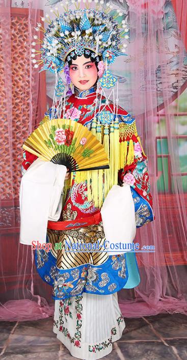 Chinese Beijing Opera Diva Imperial Empress Embroidered Costume, China Peking Opera Actress Embroidery Clothing