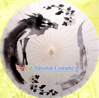 China Traditional Dance Handmade Umbrella Painting Chrysanthemum Oil-paper Umbrella Stage Performance Props Umbrellas