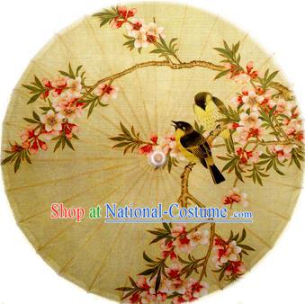 China Traditional Dance Handmade Umbrella Printing Peach Blossom Oil-paper Umbrella Stage Performance Props Umbrellas