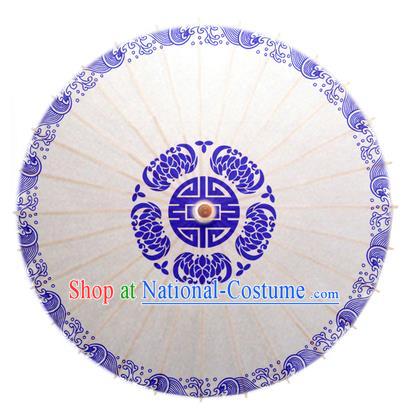 China Traditional Dance Handmade Umbrella Printing Lotus Oil-paper Umbrella Stage Performance Props Umbrellas