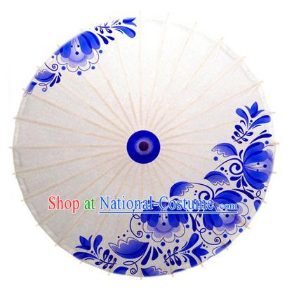 China Traditional Dance Handmade Umbrella Printing Flowers Oil-paper Umbrella Stage Performance Props Umbrellas