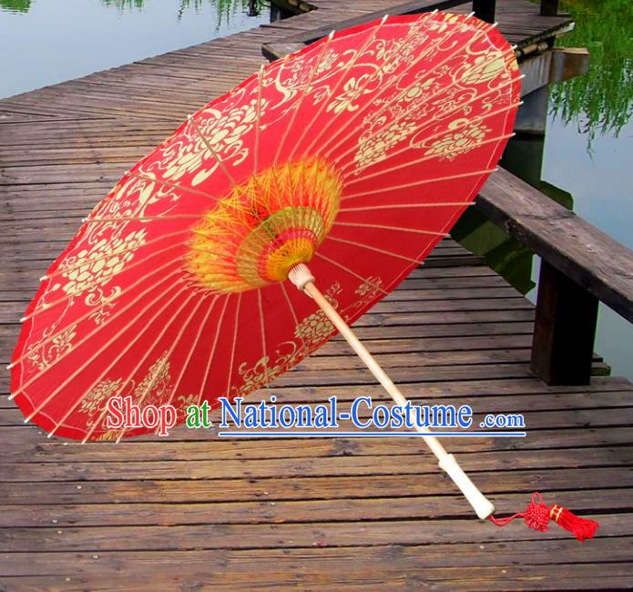 China Traditional Dance Handmade Umbrella Wedding Red Oil-paper Umbrella Stage Performance Props Umbrellas