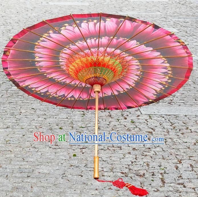 China Traditional Dance Handmade Umbrella Ink Painting Red Oil-paper Umbrella Stage Performance Props Umbrellas