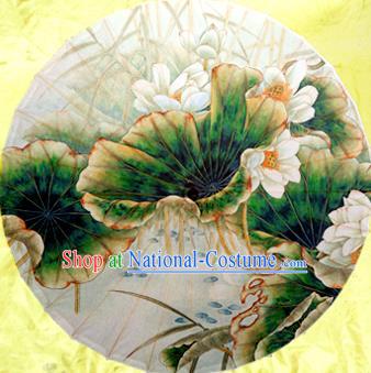 Handmade China Traditional Dance Printing Lotus Umbrella Oil-paper Umbrella Stage Performance Props Umbrellas