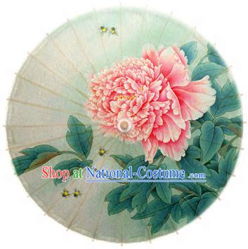 Handmade China Traditional Dance Printing Peony Umbrella Oil-paper Umbrella Stage Performance Props Umbrellas