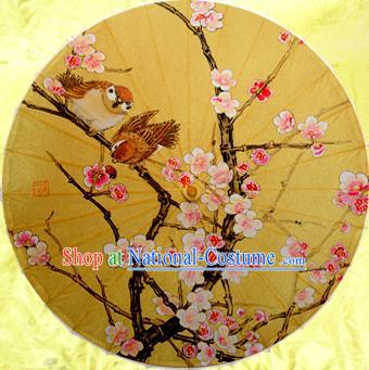 Handmade China Traditional Dance Painting Peach Blossom Umbrella Oil-paper Umbrella Stage Performance Props Umbrellas