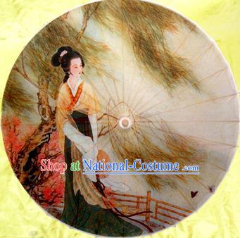 Handmade China Traditional Dance Painting Ancient Beauty Umbrella Oil-paper Umbrella Stage Performance Props Umbrellas