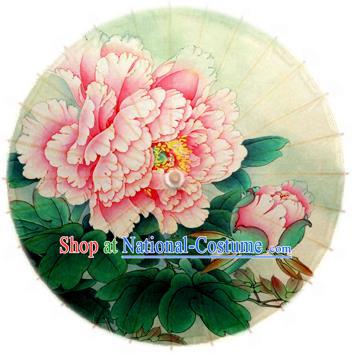 Handmade China Traditional Dance Painting Peony Umbrella Oil-paper Umbrella Stage Performance Props Umbrellas