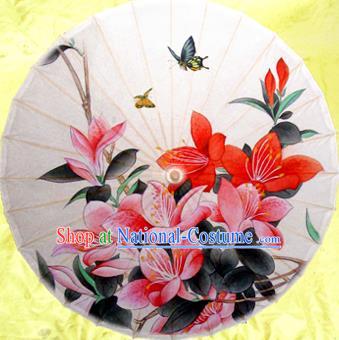 Handmade China Traditional Dance Painting Flowers Butterfly Umbrella Oil-paper Umbrella Stage Performance Props Umbrellas