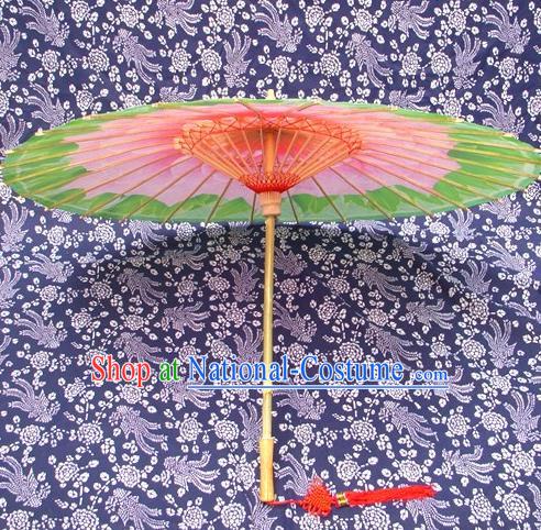 Handmade China Traditional Dance Painting Green Umbrella Oil-paper Umbrella Stage Performance Props Umbrellas