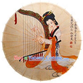 Handmade China Traditional Dance Ink Painting Luthier Umbrella Oil-paper Umbrella Stage Performance Props Umbrellas