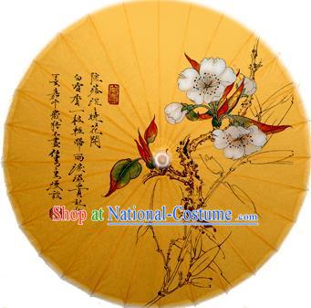 Handmade China Traditional Dance Ink Painting Spring Flowers Umbrella Oil-paper Umbrella Stage Performance Props Umbrellas