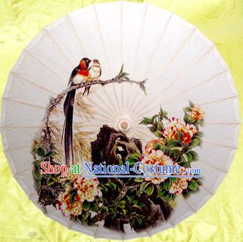 China Traditional Dance Handmade Umbrella Ink Painting Peony Oil-paper Umbrella Stage Performance Props Umbrellas