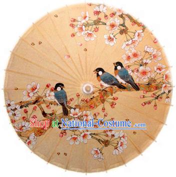 Handmade China Traditional Dance Umbrella Classical Printing Malus Spectabilis Oil-paper Umbrella Stage Performance Props Umbrellas