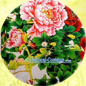 Handmade China Traditional Dance Umbrella Classical Painting Peony Flowers Oil-paper Umbrella Stage Performance Props Umbrellas