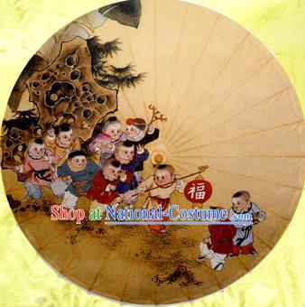 Handmade China Traditional Dance Wedding Umbrella Playing Children Oil-paper Umbrella Stage Performance Props Umbrellas