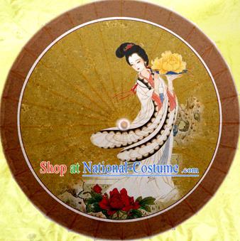 Handmade China Traditional Dance Wedding Umbrella Printing Flower Fairy Oil-paper Umbrella Stage Performance Props Umbrellas