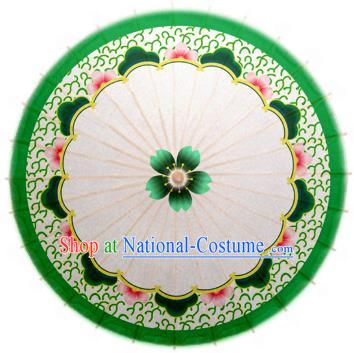 Handmade China Traditional Dance Wedding Umbrella Green Oil-paper Umbrella Stage Performance Props Umbrellas