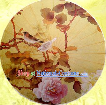 Handmade China Traditional Dance Wedding Umbrella Classical Painting Peony Oil-paper Umbrella Stage Performance Props Umbrellas