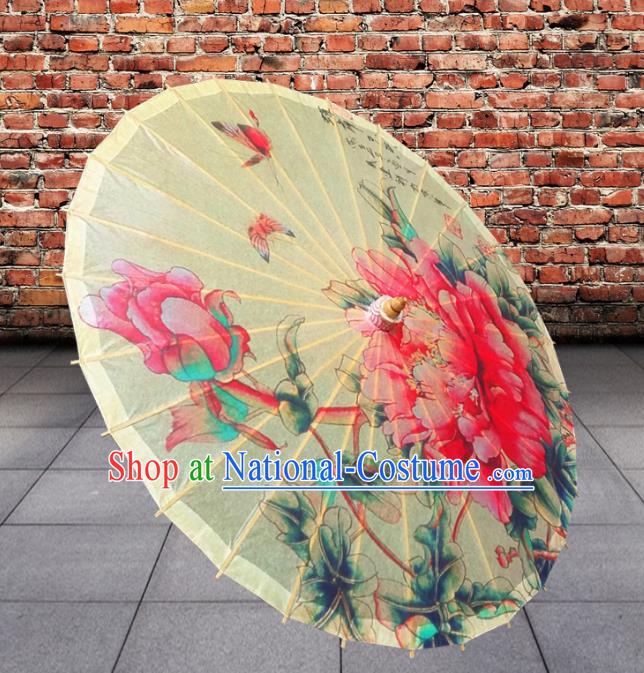 Handmade China Traditional Folk Dance Umbrella Painting Flowers Oil-paper Umbrella Stage Performance Props Umbrellas