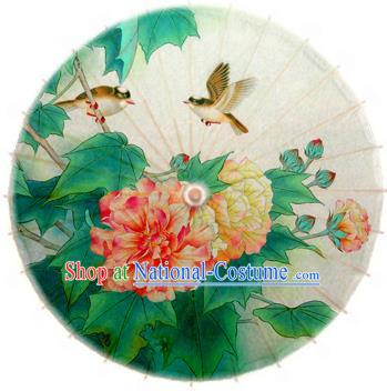 Handmade China Traditional Folk Dance Umbrella Stage Performance Props Umbrellas Painting Malus Spectabilis Oil-paper Umbrella