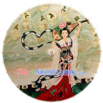 Handmade China Traditional Folk Dance Umbrella Printing Fairy Oil-paper Umbrella Stage Performance Props Umbrellas