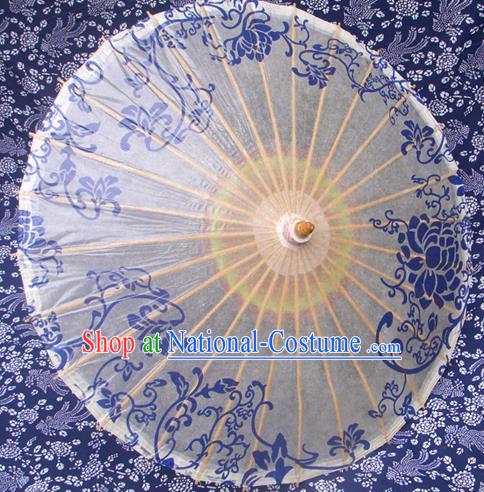 Handmade China Traditional Folk Dance Umbrella Printing Lotus Oil-paper Umbrella Stage Performance Props Umbrellas