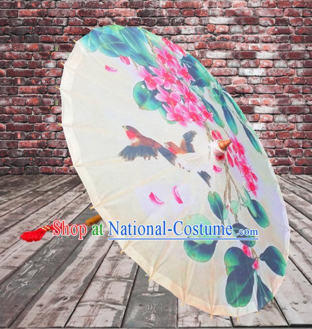 China Traditional Folk Dance Umbrella Hand Painting Flowers Oil-paper Umbrella Stage Performance Props Umbrellas