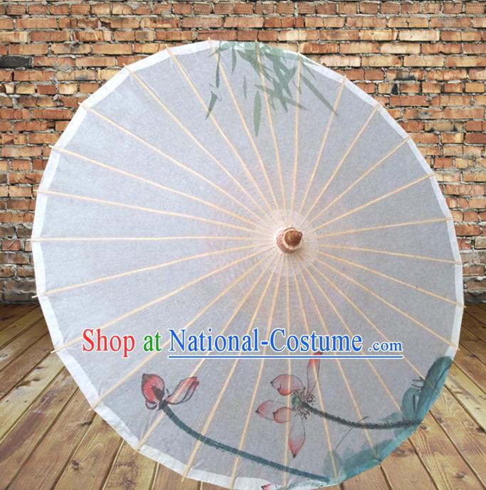 Handmade China Traditional Folk Dance Umbrella Printing Lotus Oil-paper Umbrella Stage Performance Props Umbrellas