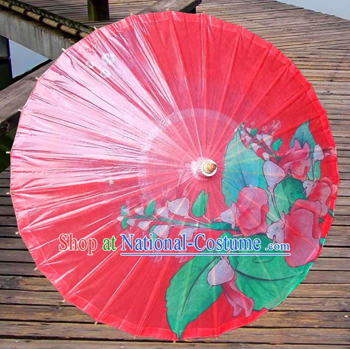 China Traditional Folk Dance Umbrella Hand Painting Red Oil-paper Umbrella Stage Performance Props Umbrellas