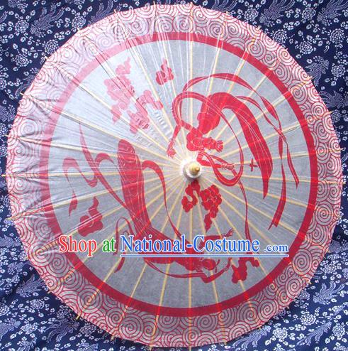 Handmade China Traditional Folk Dance Umbrella Stage Performance Props Umbrellas Printing Flying Apsara Oil-paper Umbrella