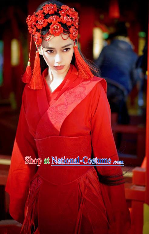 Traditional Chinese Ancient Song Dynasty Royal Princess Wedding Embroidered Dress Clothing for Women