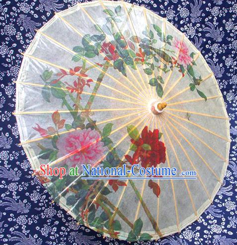 Handmade China Traditional Folk Dance Umbrella Stage Performance Props Umbrellas Printing Oil-paper Umbrella