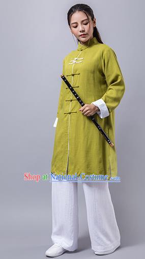 Top Grade Chinese Kung Fu Green Costume China Martial Arts Training Uniform Tai Ji Wushu Clothing for Women