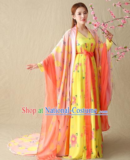 Traditional Chinese Tang Dynasty Imperial Concubine Costume, China Ancient Palace Lady Hanfu Clothing for Women