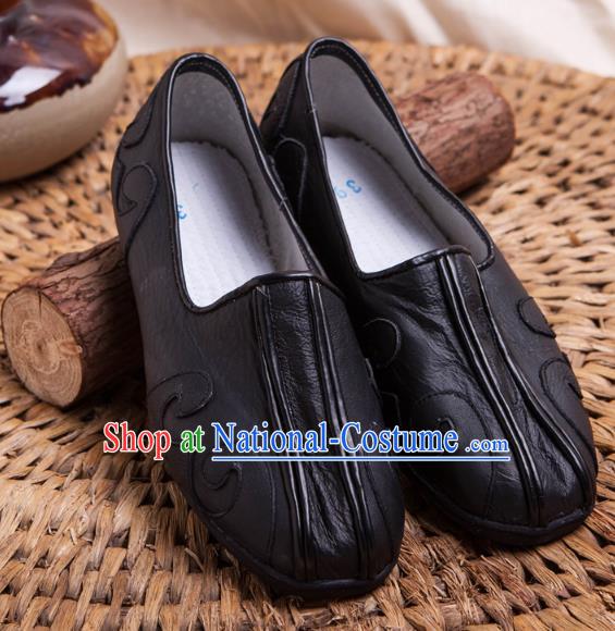 Traditional Chinese Shoes Kung Fu Wushu Shoes Embroidered Shoes Black Monk Shoes