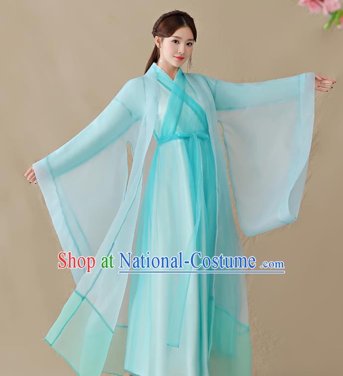 Traditional Chinese Han Dynasty Swordswoman Costume, China Ancient Fairy Hanfu Dress Clothing for Women