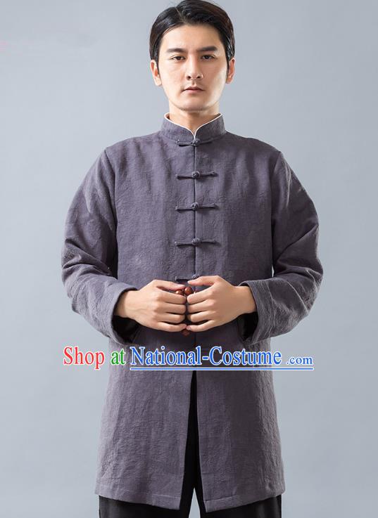 Top Grade Chinese Kung Fu Costume Tai Ji Training Uniform, China Martial Arts Grey Tang Suit Gongfu Clothing for Men