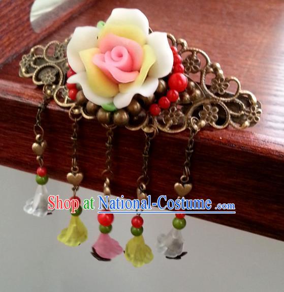 Traditional Handmade Chinese Ancient Classical Hair Accessories Tassel Step Shake Palace Princess Hairpins for Women