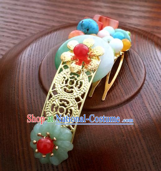 Traditional Handmade Chinese Ancient Classical Hair Accessories Hairpins Jade Hair Comb for Women